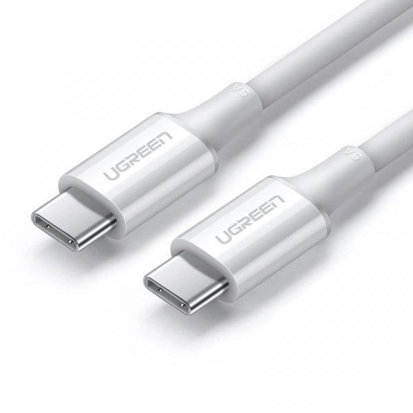 Ugreen USB-C to USB-C Cable US300, 100W, 5A, 1m, White