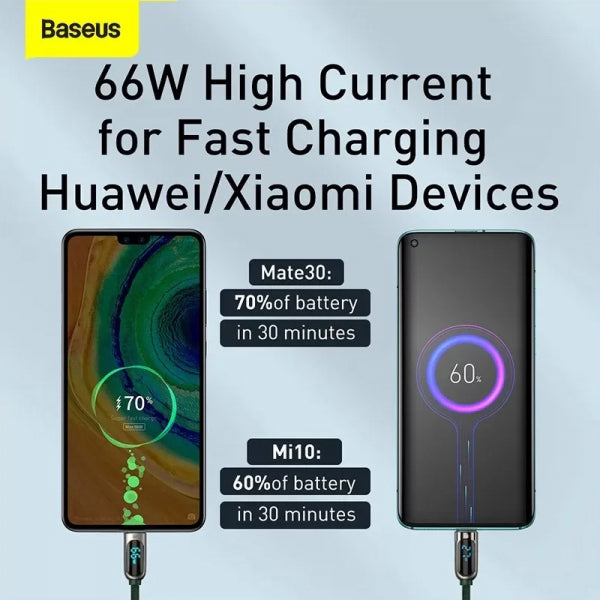 Baseus USB-A to USB-C Cable Display, 66W, 6A, 1m, Green CASX020006