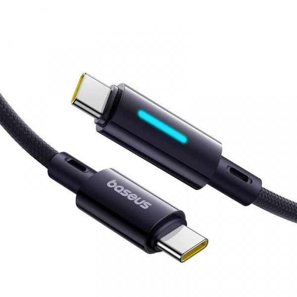 Baseus USB-C to USB-C Cable Lit Button Control, 100W, 5A, 1m, Black P10379000121-00