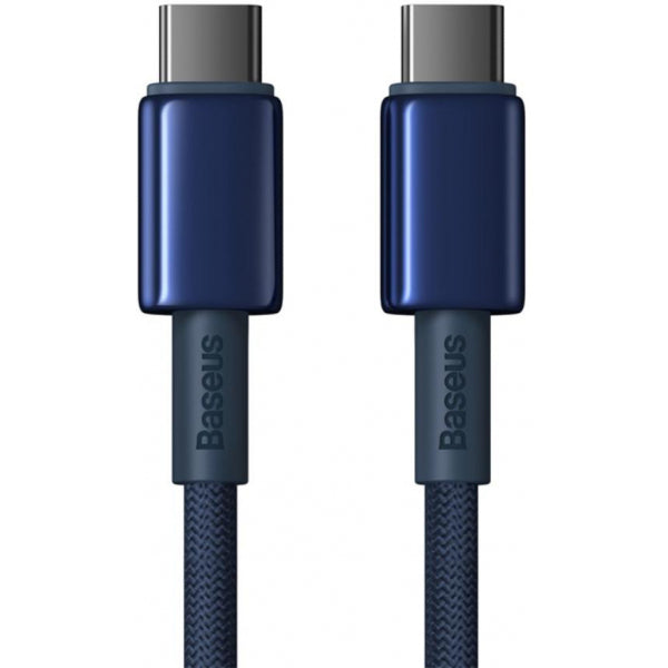 Baseus USB-C to USB-C Cable Tungsten Gold, 100W, 5A, 1m, Dark Blue P10319800321-03