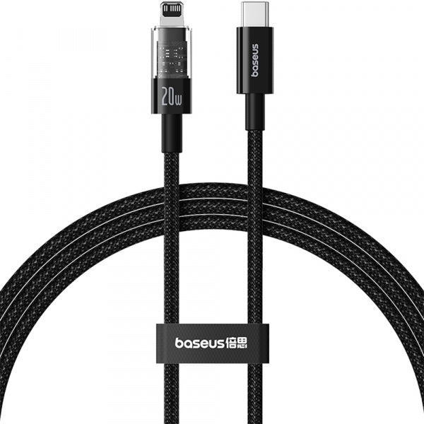 Baseus USB-C to Lightning Cable Gem, 20W, 2.4A, 2m, Black P10373001111-01