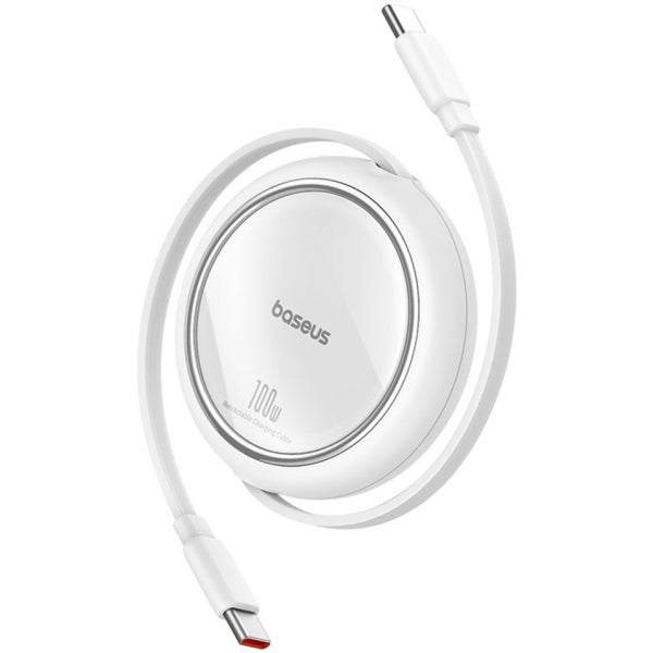 Baseus USB-C to USB-C Cable Free2Draw Mini Retractable, 100W, 5A, 1m, White P10364500211-00
