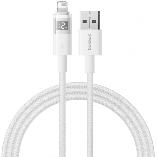 Baseus USB-A to Lightning Cable Display 2, 12W, 2.4A, 2m, White P10382700211-01