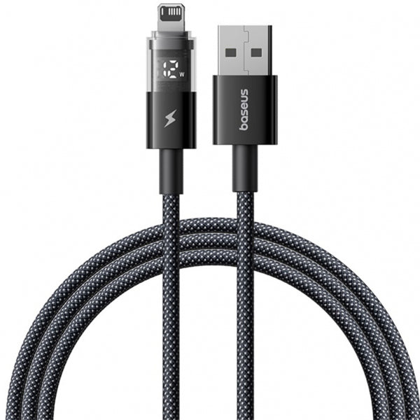 Baseus USB-A to Lightning Cable Display 2, 12W, 2.4A, 1m, Black P10382700121-00