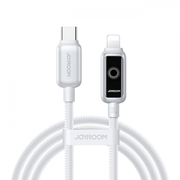 Joyroom USB-C to Lightning Cable S-A55 StarFlight Display, 30W, 2.4A, 1.2m, White