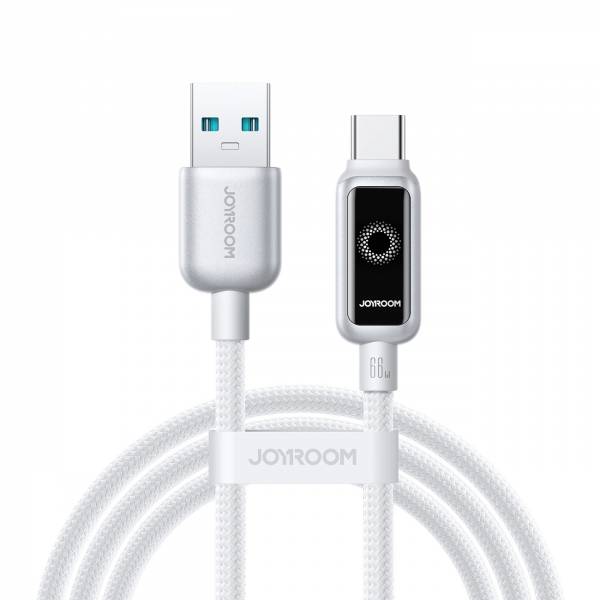 Joyroom USB-A to USB-C Cable S-A55 StarFlight Display, 66W, 6A, 1.2m, White