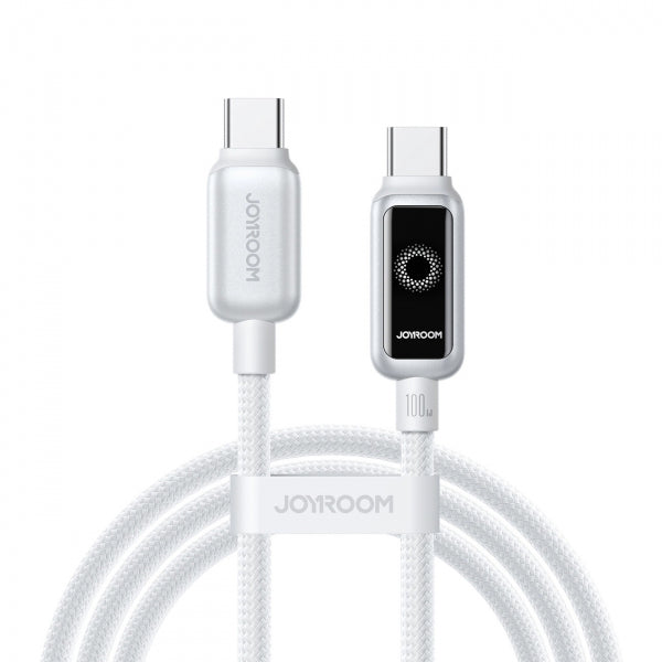 Joyroom USB-C to USB-C Cable S-A55 StarFlight Display, 100W, 5A, 1.2m, White