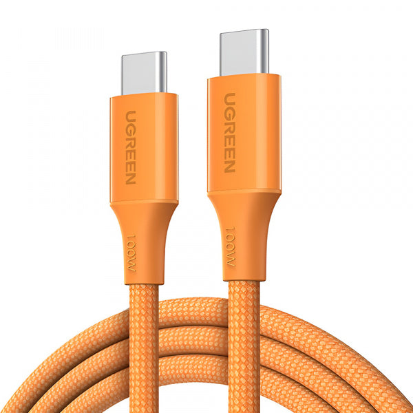 Ugreen USB-C to USB-C Cable L502, 100W, 5A, 1m, Orange