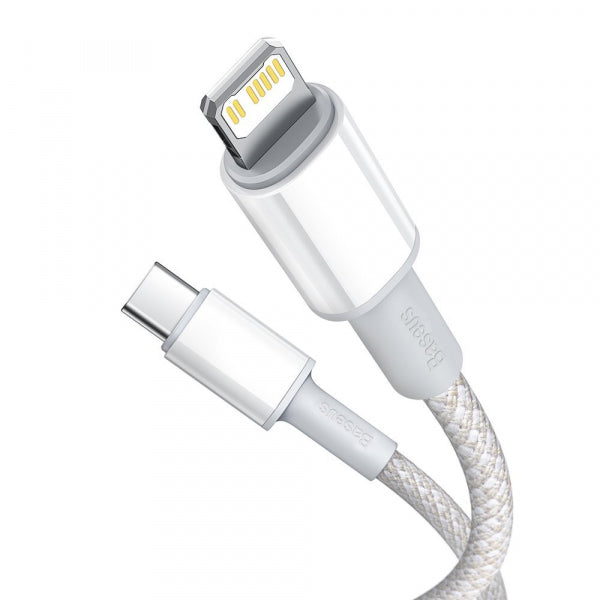 Baseus USB-C to Lightning Cable High Density Braided, 20W, 2.4A, 2m, White CATLGD-A02
