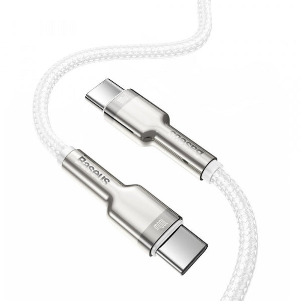 Baseus USB-C to USB-C Cable Cafule Metal Series, 100W, 5A, 1m, White CATJK-C02