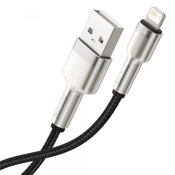Baseus USB-A to Lightning Cable Cafule Metal Series, 18W, 2.4A, 2m, Black CALJK-B01