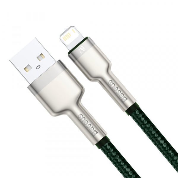 Baseus USB-A to Lightning Cable Cafule Metal Series, 18W, 2.4A, 2m, Green CALJK-B06