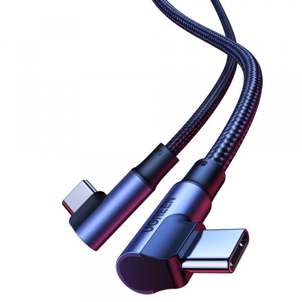 Ugreen USB-C to USB-C Cable US335 Angled, 100W, 5A, 1m, Black