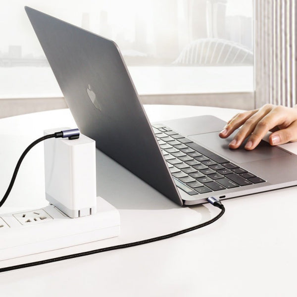 Ugreen USB-C to USB-C Cable US255 Angled, 60W, 3A, 2m, Grey