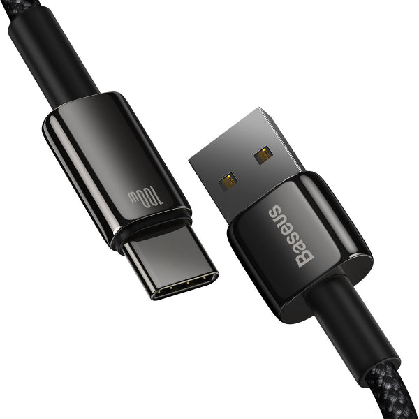 Baseus USB-A to USB-C Cable Tungsten Gold, 100W, 5A, 1m, Black CAWJ000001