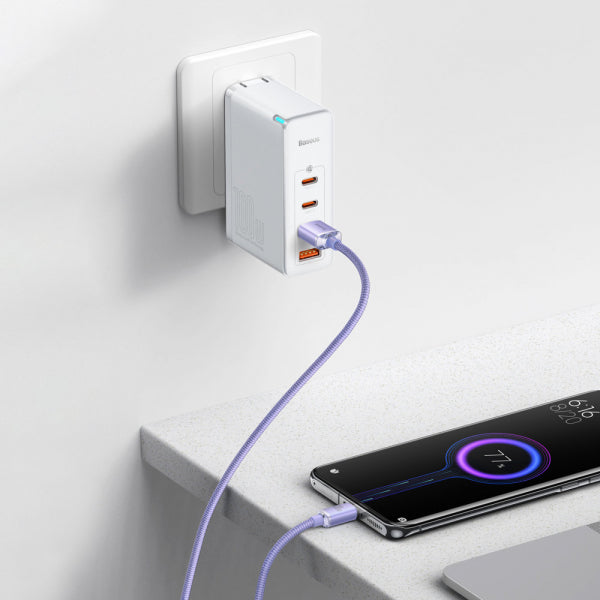 Baseus USB-A to USB-C Cable Crystal Shine Series, 100W, 5A, 2m, Purple CAJY000505