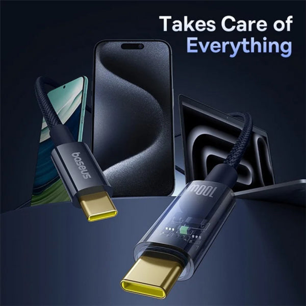 Baseus USB-C to USB-C Cable Explorer, 100W, 5A, 1m, Navy P10319704321-00