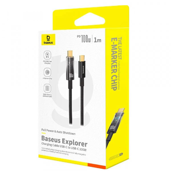 Baseus USB-C to USB-C Cable Explorer, 100W, 5A, 1m, Black P10319703111-00