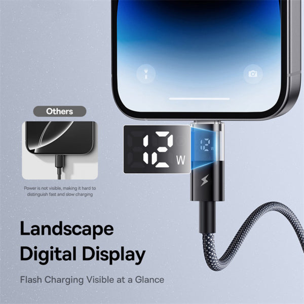 Baseus USB-A to Lightning Cable Display 2, 12W, 2.4A, 1m, Black P10382700121-00