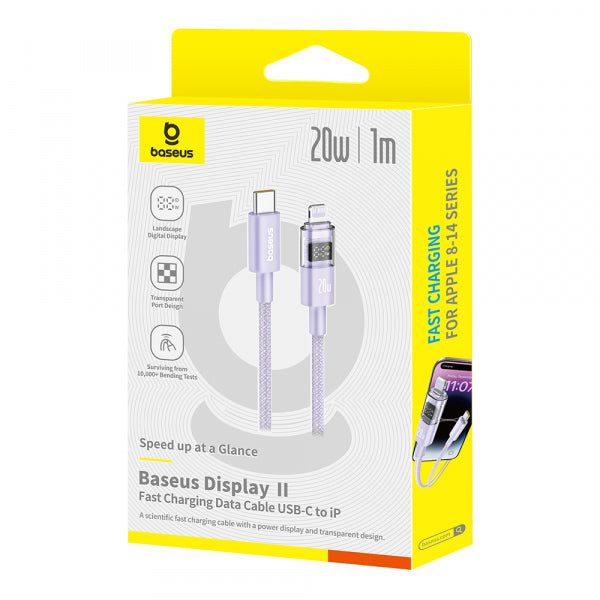 Baseus USB-C to Lightning Cable Display 2, 20W, 2.4A, 1m, Purple P10382703511-00