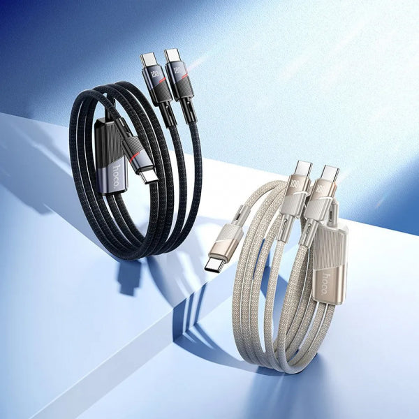 Hoco USB-C to 2 x USB-C Cable U139 2in1, 100W, 5A, 1.2m, Gold