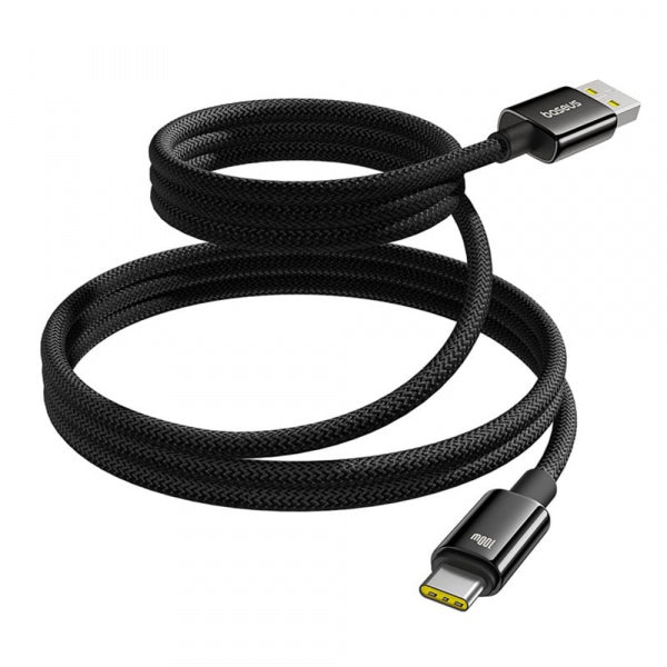 Baseus USB-A to USB-C Cable Tungsten Gold, 100W, 5A, 1m, Black P10319805111-02