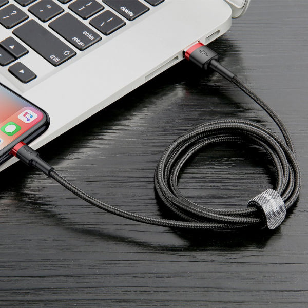 Baseus USB-A to Lightning Cable Cafule, 18W, 2.4A, 3m, Red CALKLF-R91