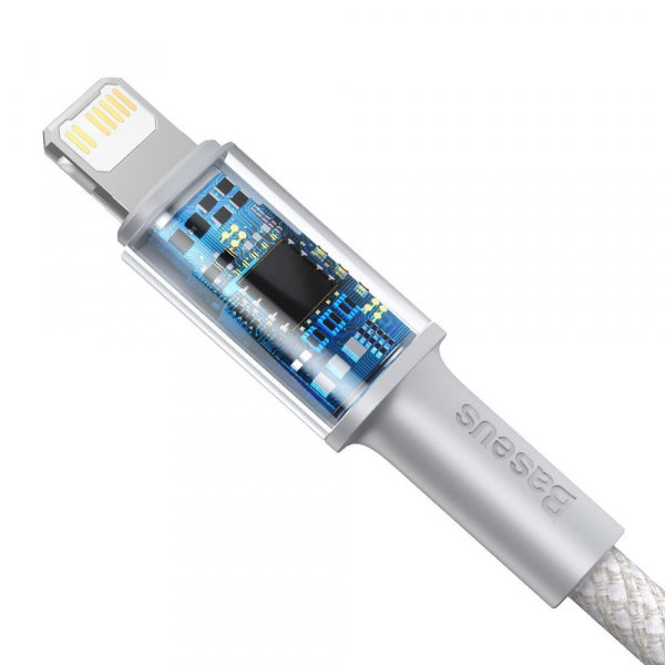 Baseus USB-C to Lightning Cable High Density Braided, 20W, 2.4A, 2m, White CATLGD-A02