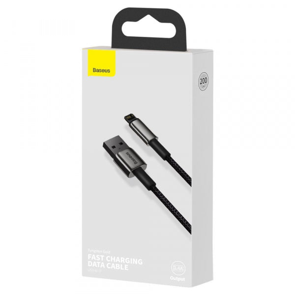 Baseus USB-A to Lightning Cable Tungsten Gold, 20W, 2.4A, 2m, Black CALWJ-A01