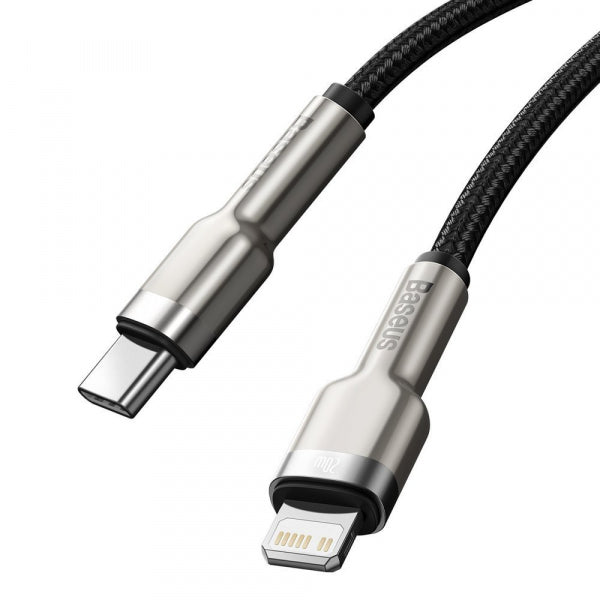 Baseus USB-C to Lightning Cable Cafule Metal Series, 20W, 2.4A, 2m, Black CATLJK-B01