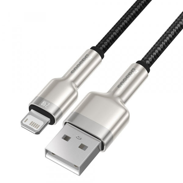Baseus USB-A to Lightning Cable Cafule Metal Series, 18W, 2.4A, 2m, Black CALJK-B01