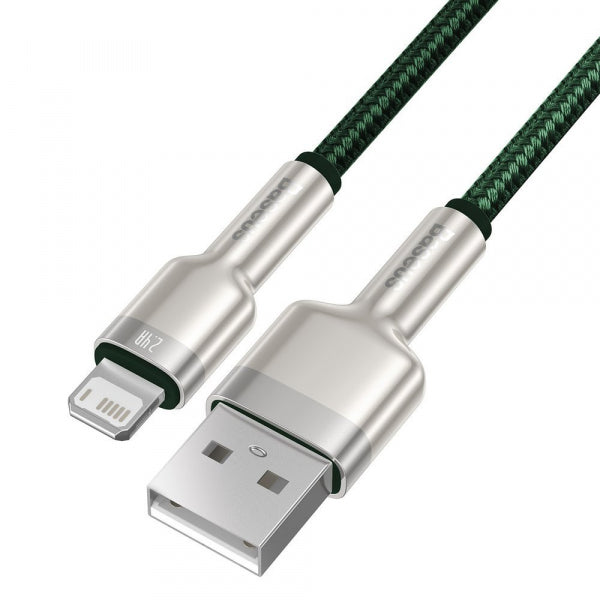 Baseus USB-A to Lightning Cable Cafule Metal Series, 18W, 2.4A, 2m, Green CALJK-B06