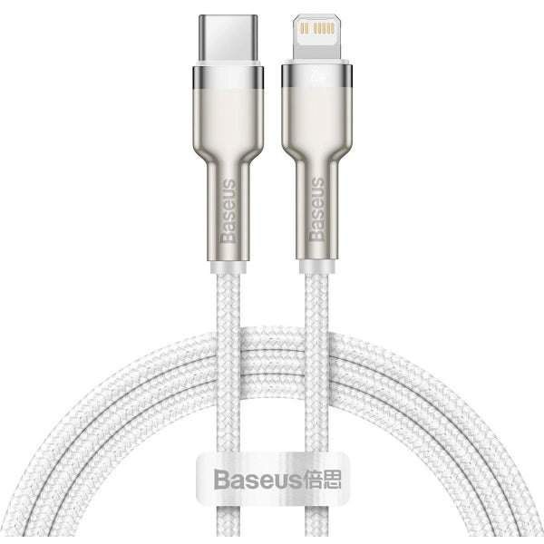 Baseus USB-C to Lightning Cable Cafule Metal Series, 20W, 2.4A, 1m, White CATLJK-A02
