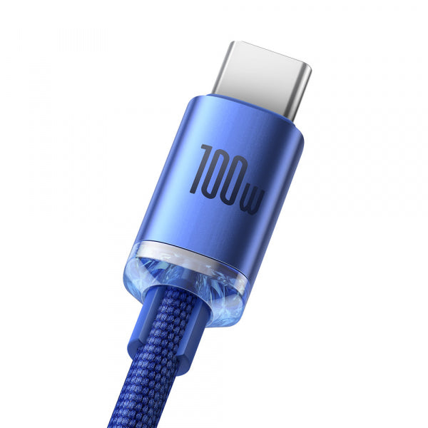 Baseus USB-A to USB-C Cable Crystal Shine Series, 100W, 5A, 2m, Blue CAJY000503