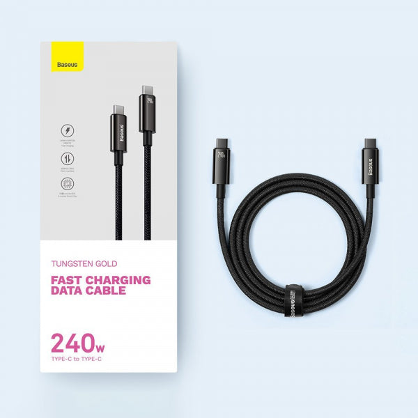 Baseus USB-C to USB-C Cable Tungsten Gold, 240W, 3m, Black CAWJ040201
