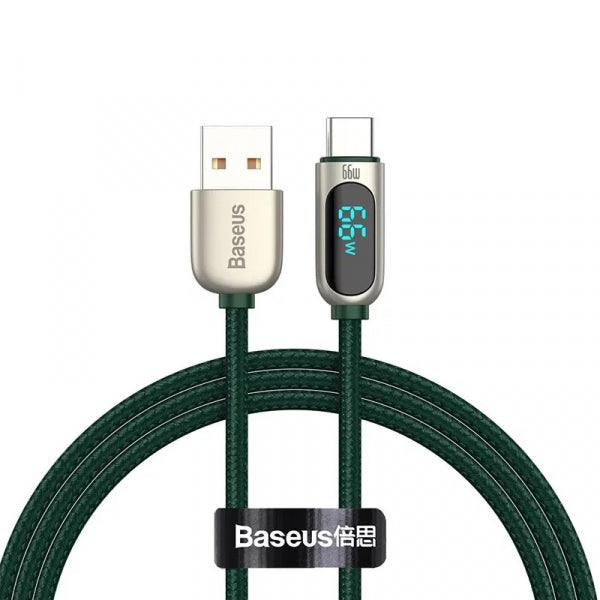 Baseus USB-A to USB-C Cable Display, 66W, 6A, 1m, Green CASX020006