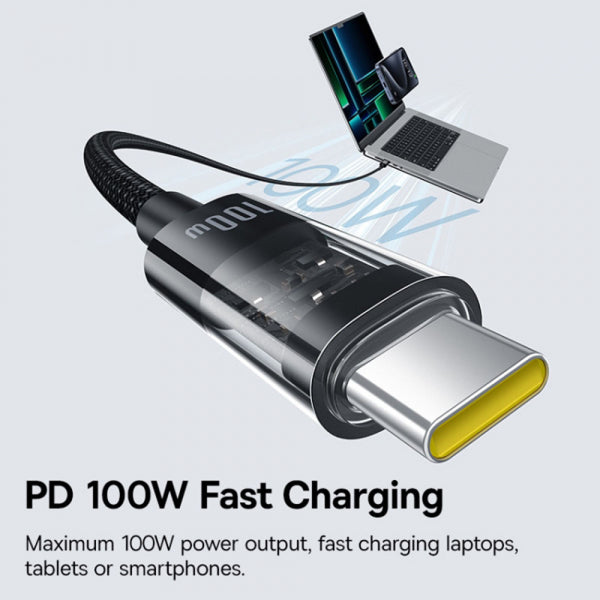 Baseus USB-C to USB-C Cable Gem, 100W, 5A, 1m, Black P10373000111-00