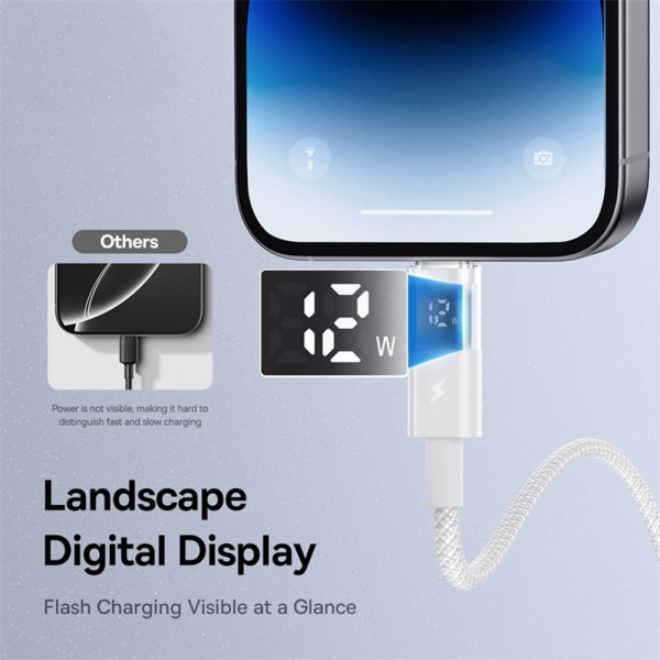 Baseus USB-A to Lightning Cable Display 2, 12W, 2.4A, 2m, White P10382700211-01