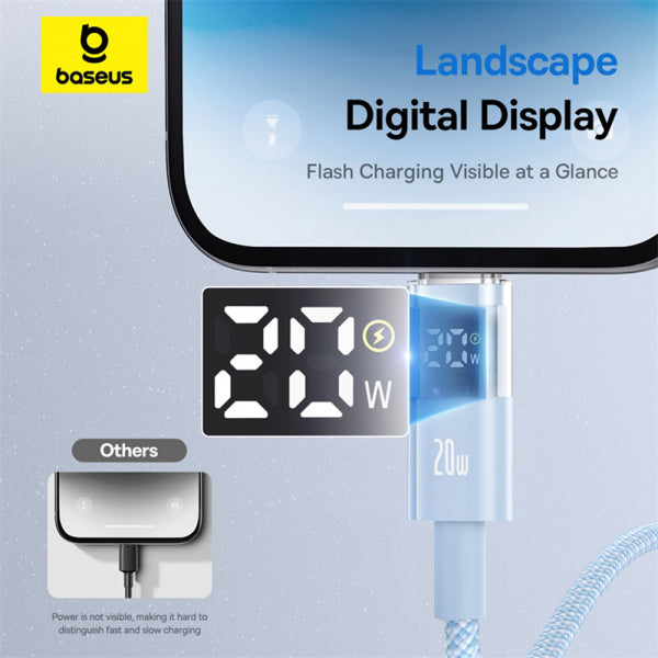Baseus USB-C to Lightning Cable Display 2, 20W, 2.4A, 1m, Blue P10382703311-00