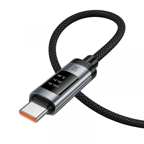Hoco USB-A to USB-C Cable Display U148, 100W, 5A, 1.2m, Black