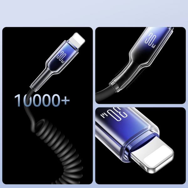 Joyroom USB-C to Lightning Cable S-A43 Crystal, 30W, 2.4A, 1.5m, Black