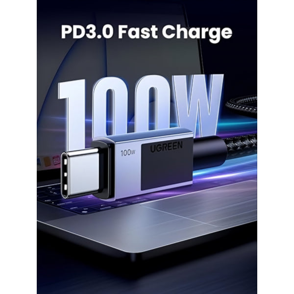 Ugreen USB-C to USB-C Cable L512, 100W, 5A, 2m, Grey