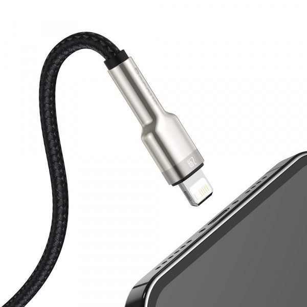 Baseus USB-A to Lightning Cable Cafule Metal Series, 18W, 2.4A, 2m, Black CALJK-B01
