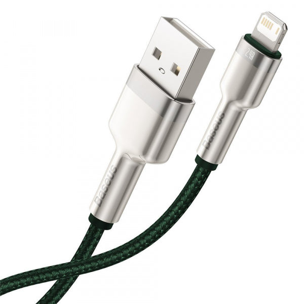 Baseus USB-A to Lightning Cable Cafule Metal Series, 18W, 2.4A, 2m, Green CALJK-B06