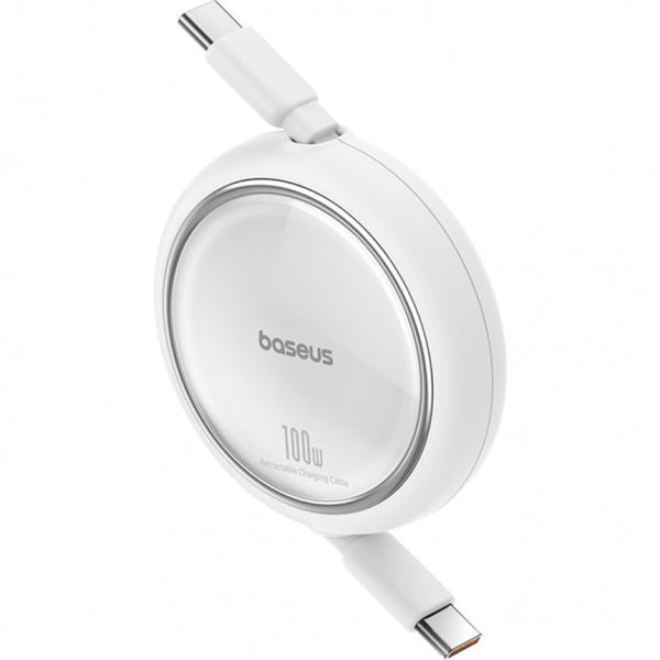 Baseus USB-C to USB-C Cable Free2Draw Mini Retractable, 100W, 5A, 1m, White P10364500211-00