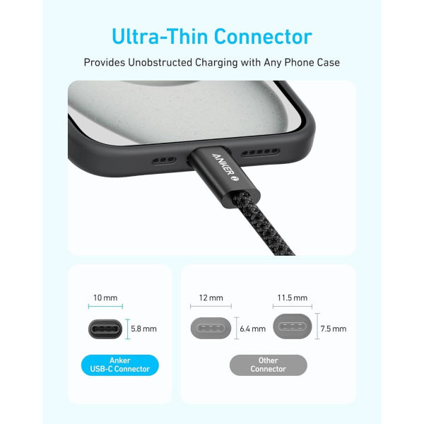 Anker USB-C to USB-C Cable Zolo, 240W, 1.8m, Black A8060H12