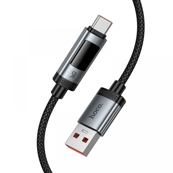 Hoco USB-A to USB-C Cable Display U148, 100W, 5A, 1.2m, Black
