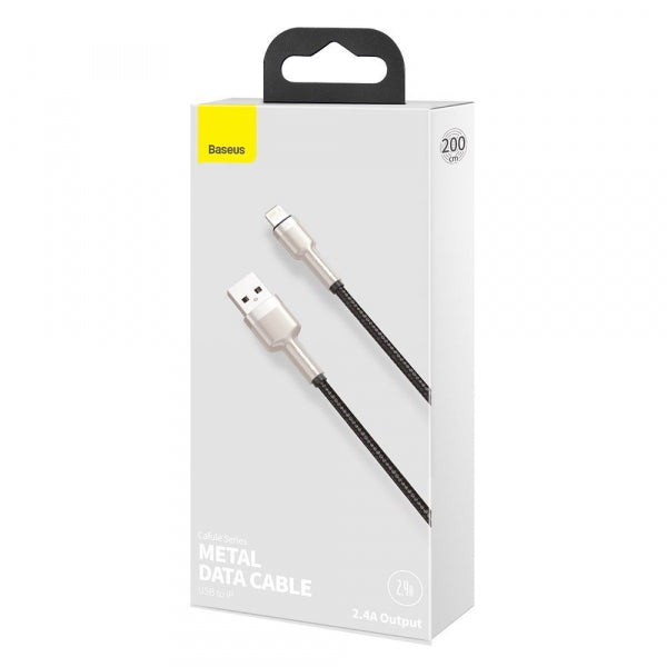Baseus USB-A to Lightning Cable Cafule Metal Series, 18W, 2.4A, 2m, Black CALJK-B01