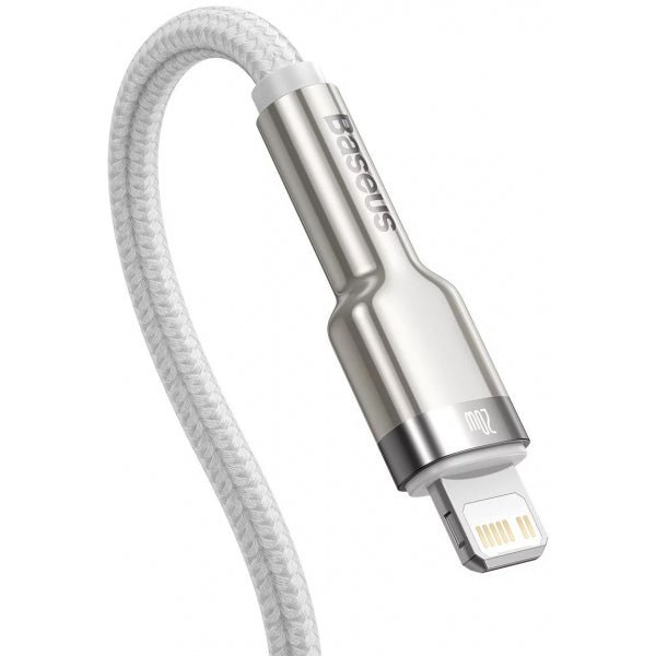 Baseus USB-C to Lightning Cable Cafule Metal Series, 20W, 2.4A, 2m, White CATLJK-B02