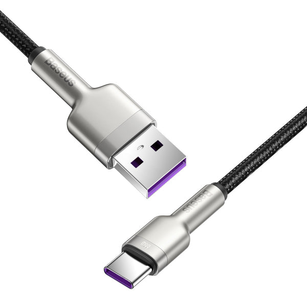 Baseus USB-A to USB-C Cable Cafule Metal Series, 66W, 6A, 1m, Black CAKF000101